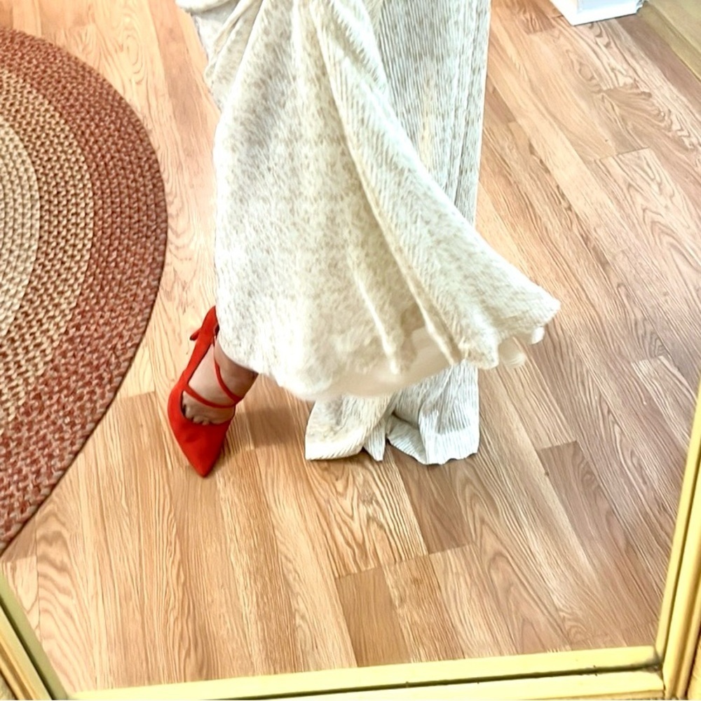 NWT,H&M Nova Stiletto Heels,Tangerine Red,Sexy Crisscross Straps, Size US 8.5 - Picture 2 of 10